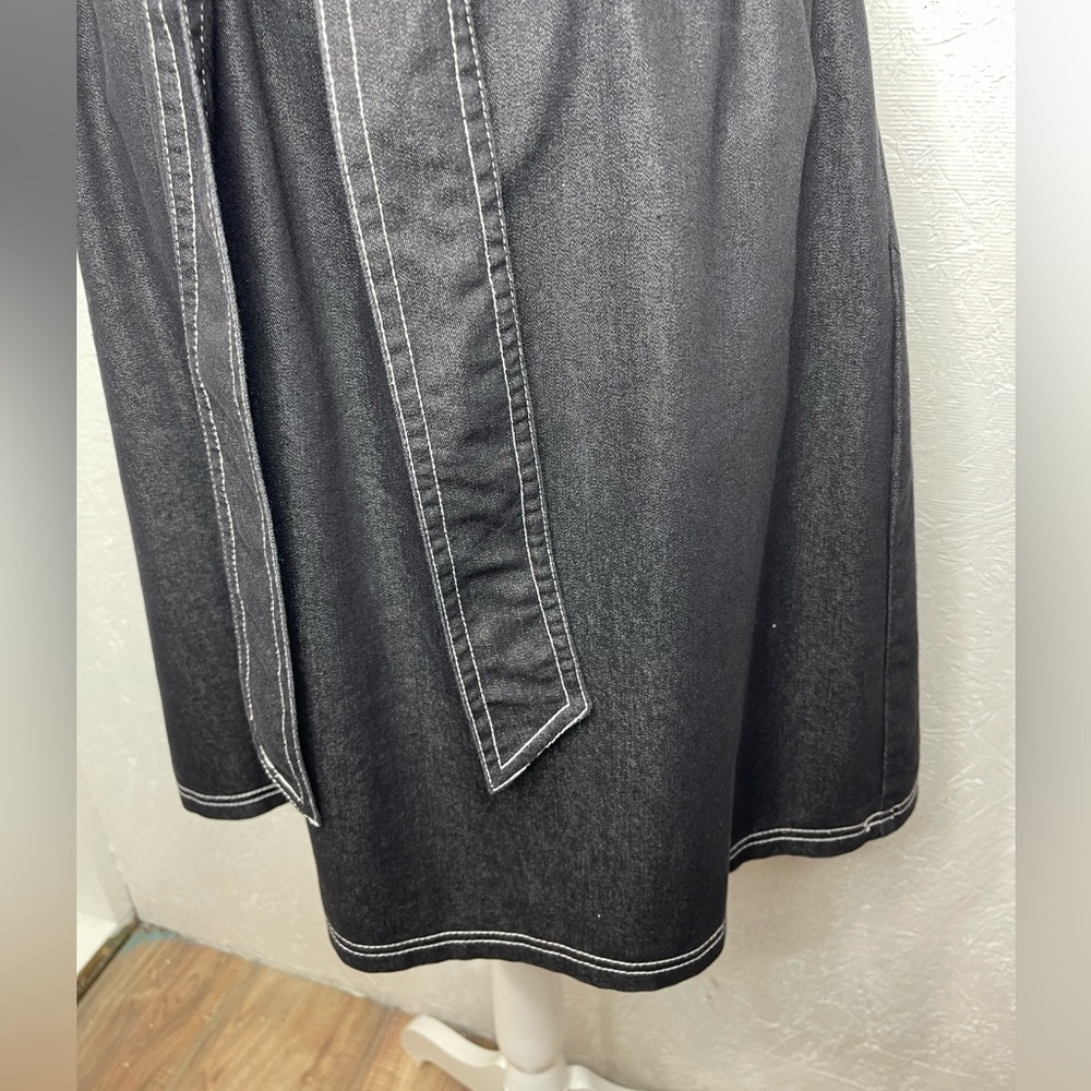 Emma & Michele Dark Denim Belted Midi Sleeveless Dress Casual Summer Size 8 - Picture 7 of 15